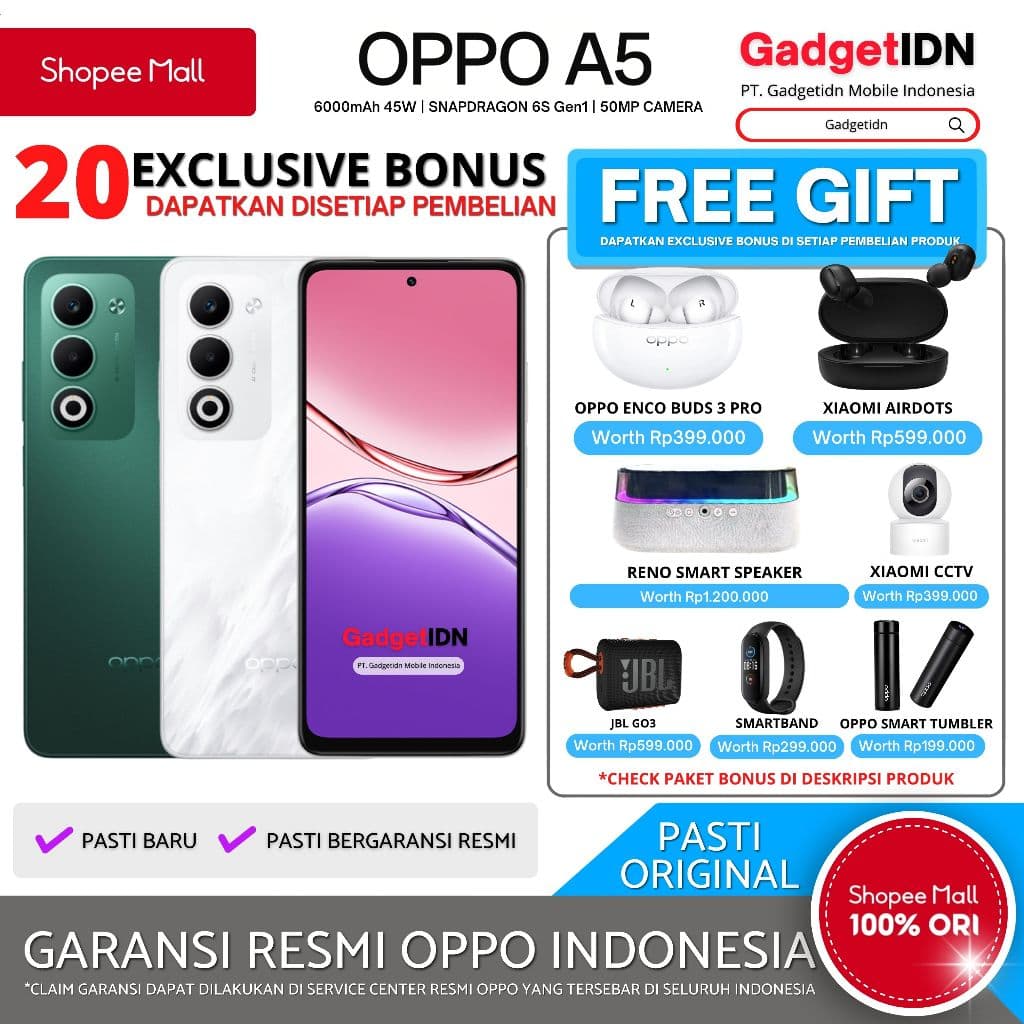 OPPO A5 NFC 8/256GB ( +8GB Extended RAM ) Garansi Resmi OPPO