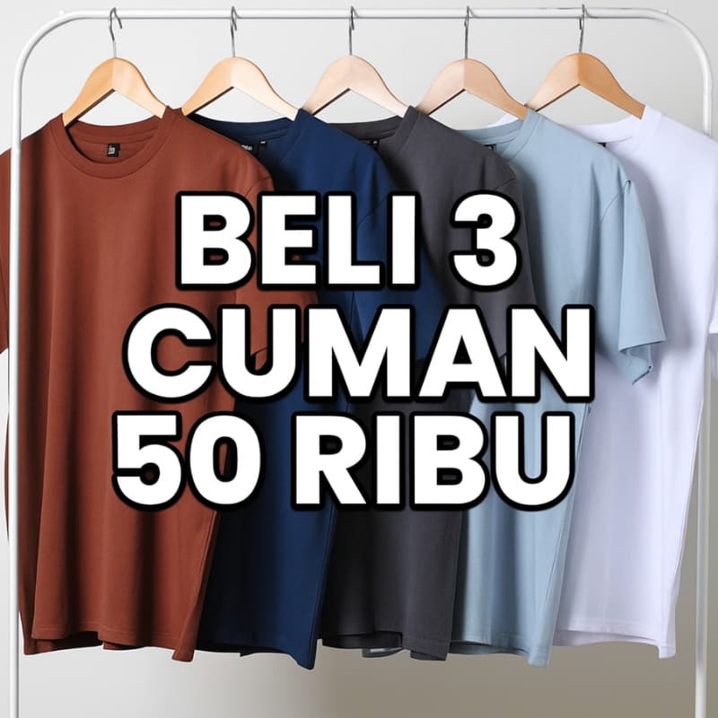 [ Paket 3pcs 50ribu] Kaos Polos Pria Wanita Regular Fit Quality Semi Cotton Premium