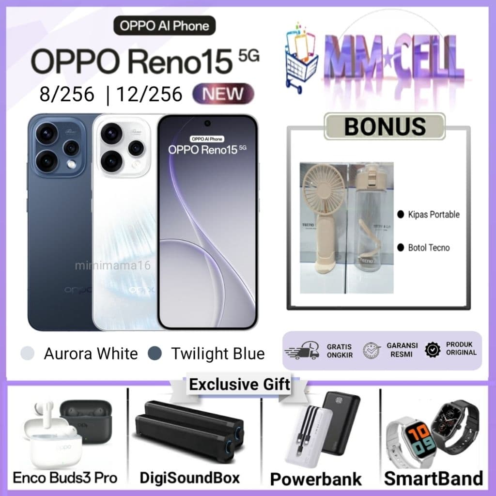OPPO RENO 15 RAM 8/256 | 12/256 GB GARANSI RESMI OPPO INDONESIA