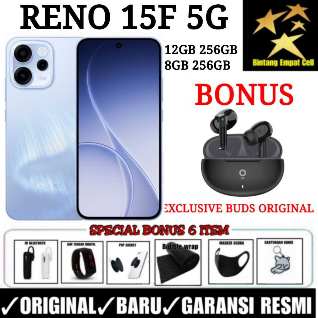 OPPO RENO 15F 5G 12/256 & 8/256 & 8/128 GARANSI RESMI