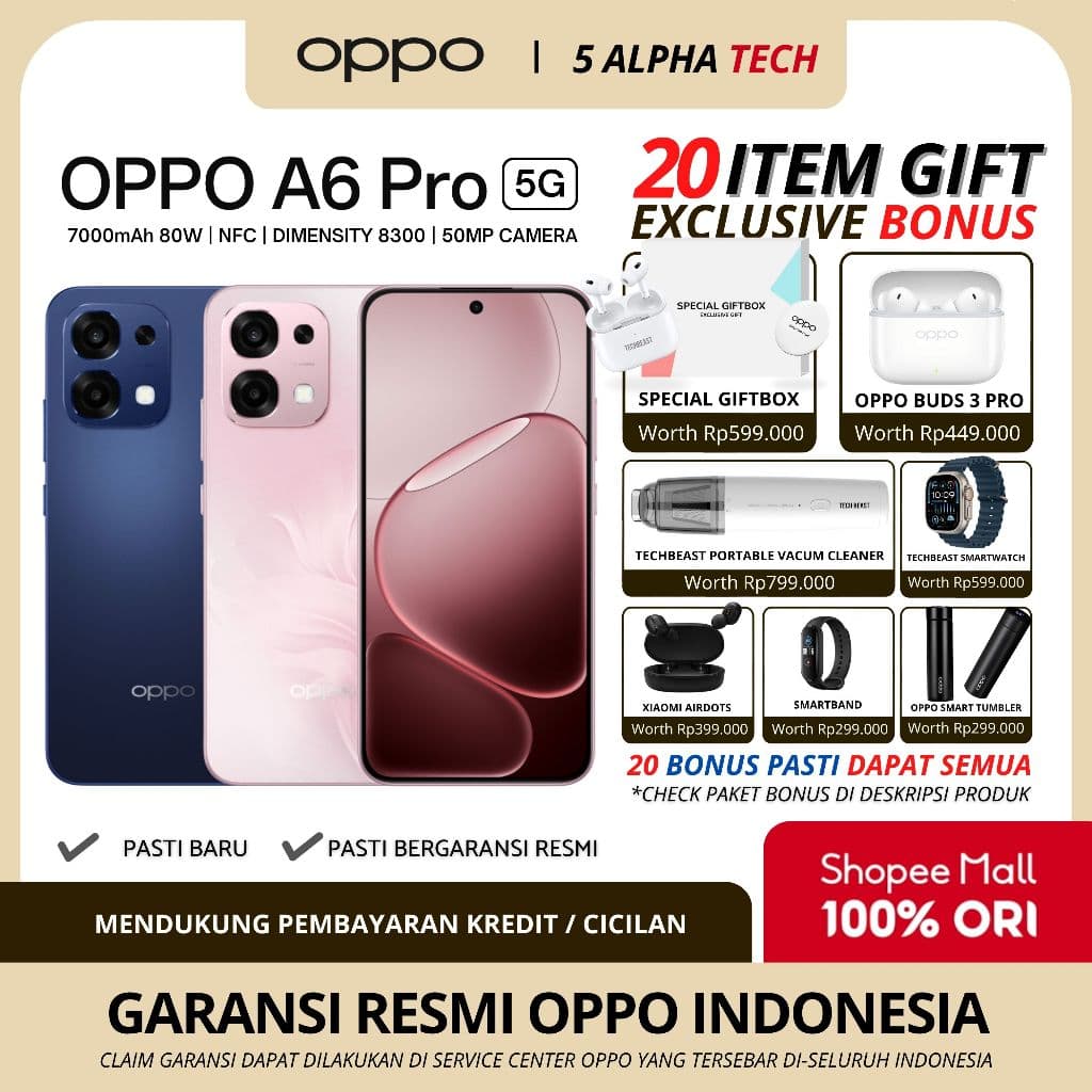 OPPO A6 Pro 5G 8/256GB ( +8GB Extended Ram ) Garansi Resmi