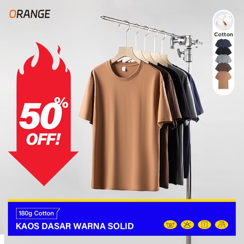 (Cuci Gudang Diskon Besar-besaran!)Kaos polos pria Kaos cowok kaos oblong tebal kaos lengan pendek pria T-shirt Cotton Combed 30s round neck reguler fit