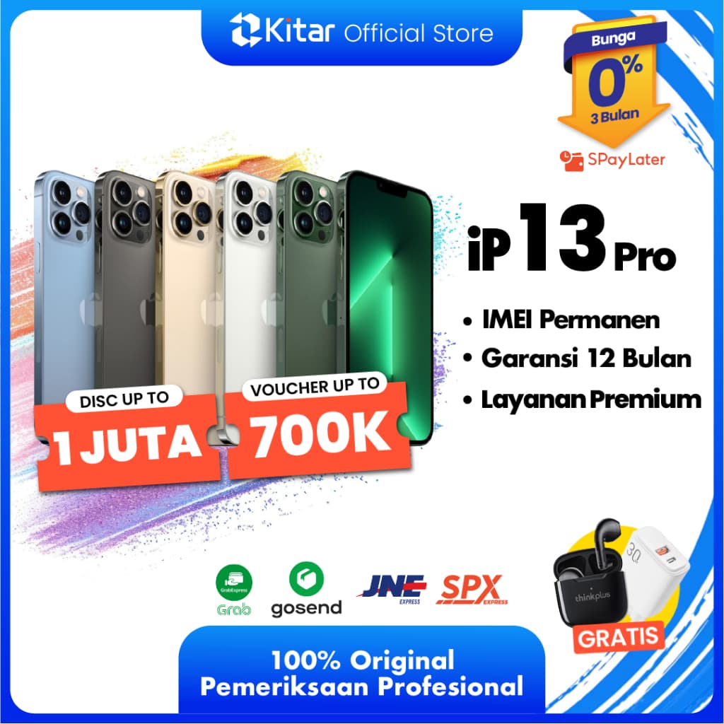 iPhone 13 Pro ex iBox Beacukai IMEI Permanen Garansi 12 Bln 100% Original Second Resmi FULLSET BC 128GB 256GB 512GB 1TB
