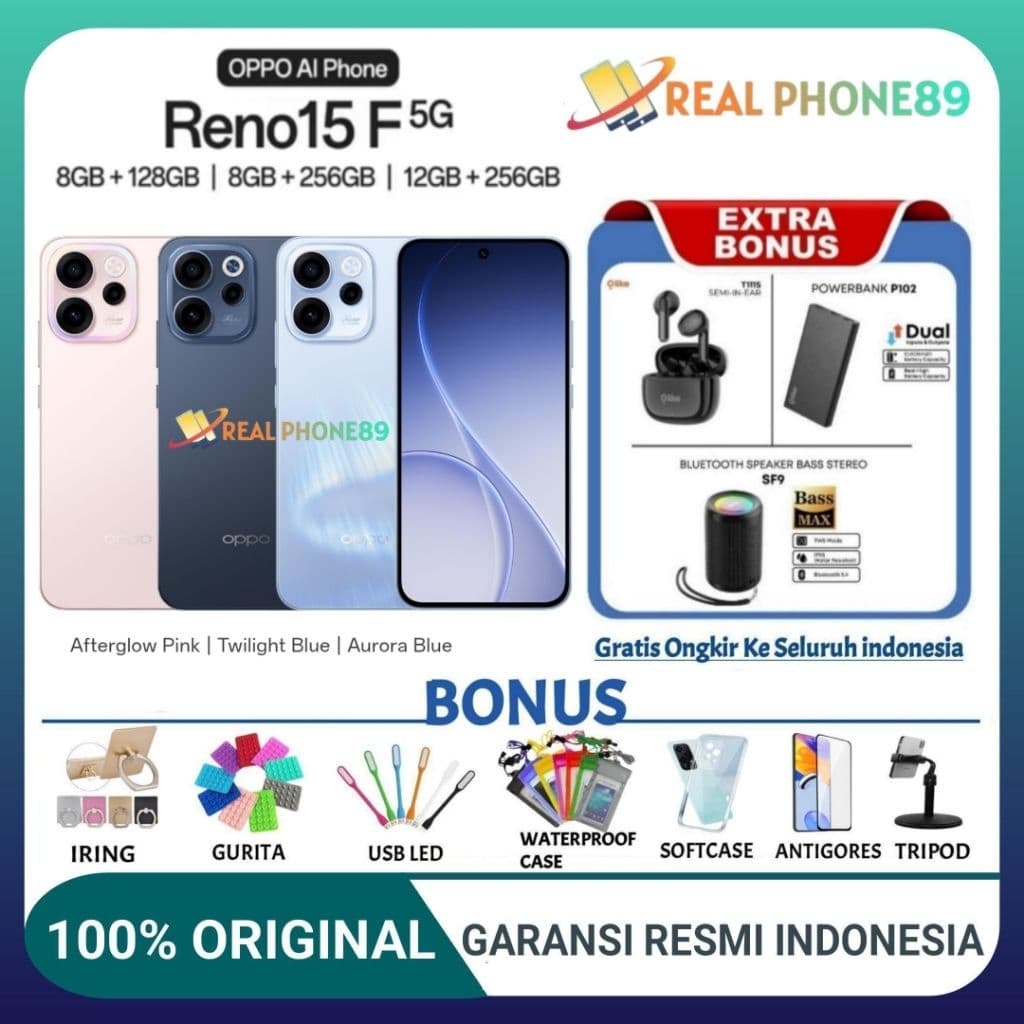 OPPO RENO 15F 5G 8/256GB | 12/256GB GARANSI RESMI OPPO INDONESIA