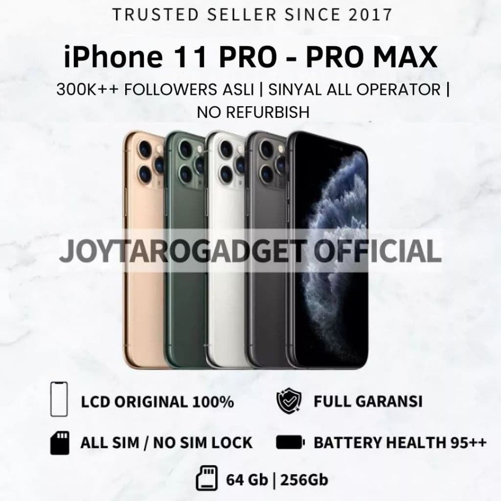 iPHONE 11 pro / iP 11 pro max 64 gb 256 gb | 100% Lcd Original | Fullset | Mulus | No Refurbish | No Rekondisi