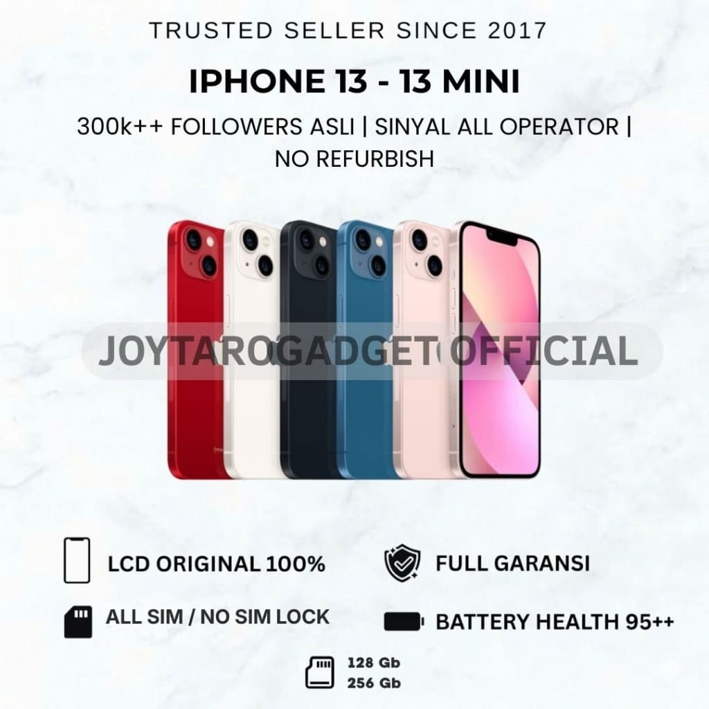 iPhone 13 - 13 Mini 128GB, 256GB Fullset - LCD Original 100% No Refurbish
