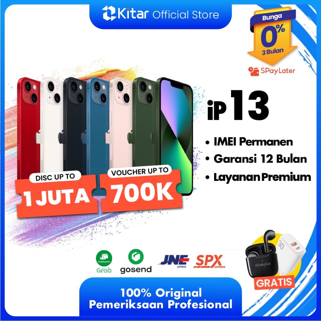 iPhone 13 ex iBox Beacukai IMEI Permanen Garansi 12 Bln 100% Original Second IP Fullset