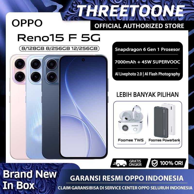 [Official Store] OPPO Reno15 F 5G (8/128GB)(8/256GB) (12/256GB)  — Garansi Resmi OPPO Indonesia