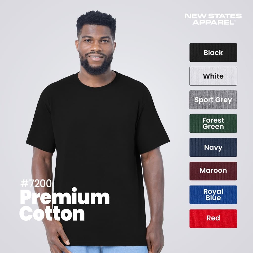 NEW STATES APPAREL Kaos Polos Pria dan Wanita Lengan Pendek Premium Cotton 24s S-3XL -7200